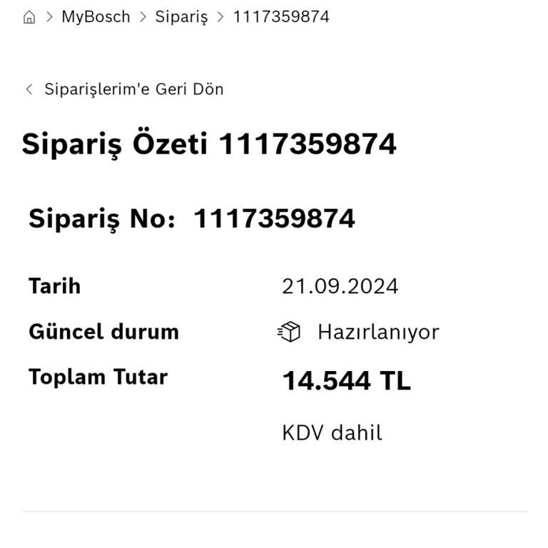 Bosch'un Teslimat Süresi Ve Müşteri Hizmetleri Sorunu!