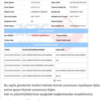 Aras Kargo Paketi Teslim Etmiyor