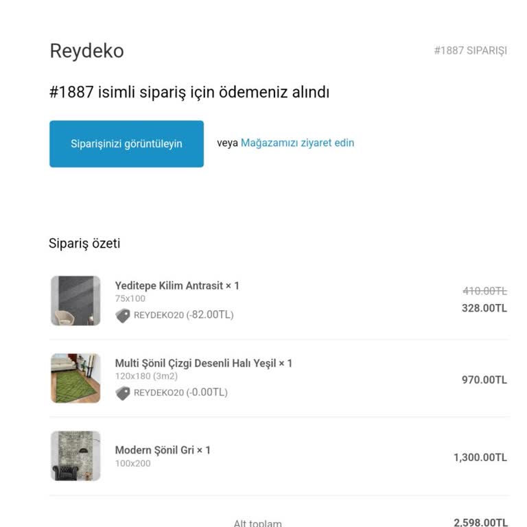 Reydeko Halı Sipariş Sonrası İletişim Sorunu Ve İade Talebi