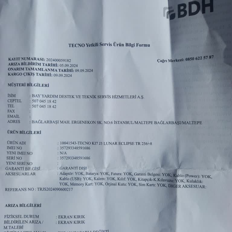 Türk Telekom Tecno Spark Kasko Şirketi Mağdur Etti.