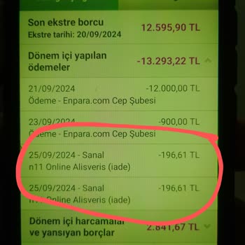 N11 Eksik Yatan İade