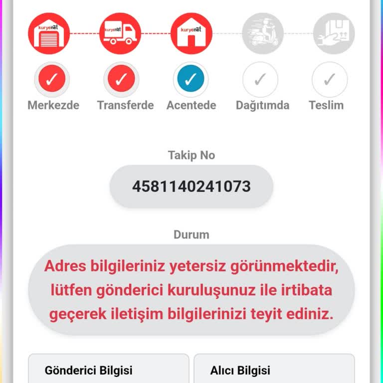 Kuryenet Gebze Arapçeşme Şubesi Kargomu Teslim Etmiyor