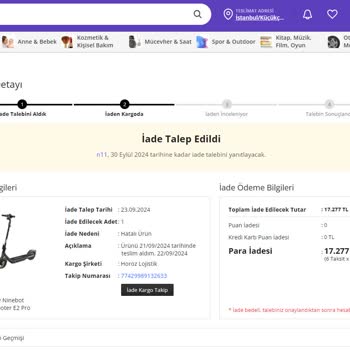 N11.com'un Ayıplı Ürün Gönderip Para İadesi Yapılmaması
