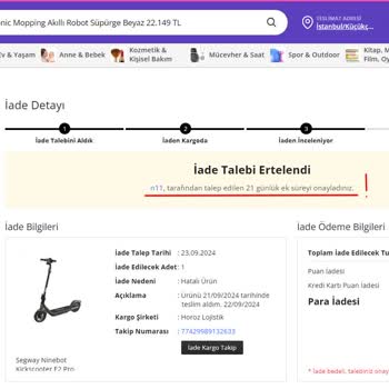 N11.com'un Ayıplı Ürün Gönderip Para İadesi Yapılmaması