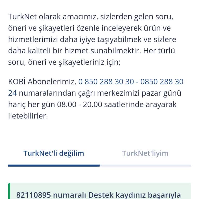 TurkNet Müşteri Hizmetlerine Ulaşım Sorunu