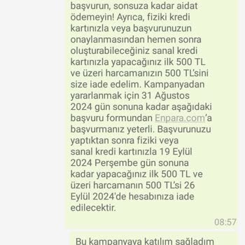 Enpara Kampanya İadesi Yapmıyor