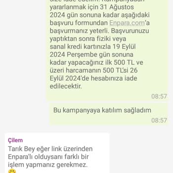 Enpara Kampanya İadesi Yapmıyor