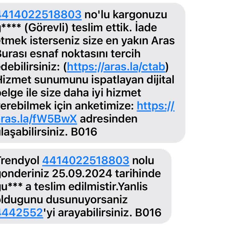 Aras Kargo Adrese Teslim Etmiyor