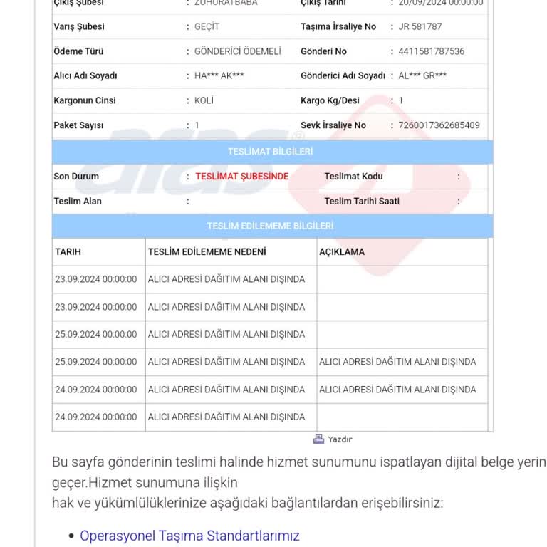 Aras Kargo Hayal Kırıklığı Yaşatmaya Devam Ediyor.