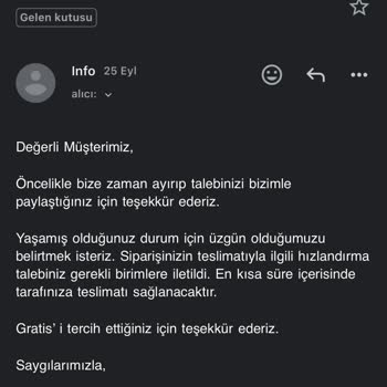 Gratis Ücretini Ödediğim Kargom Ortada Yok