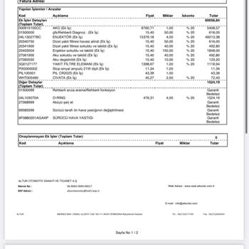 Altur Otomotiv Yanlış Parça Değişimi
