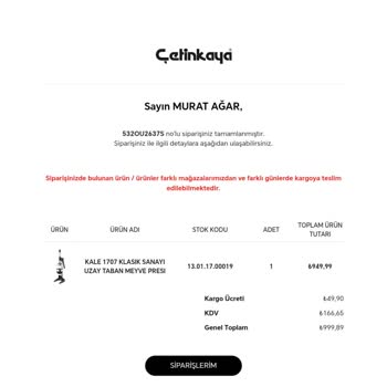 Çetinkaya.com.tr Alışveriş Sitesi