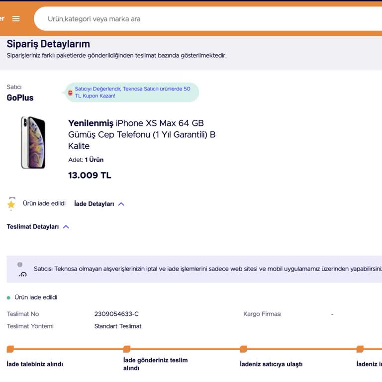 Teknosa Ve Satıcısı GoPlus'ın Stok İşgüzarlığı