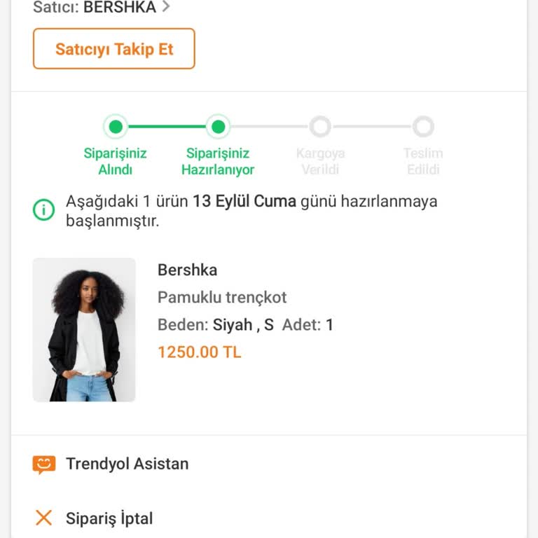 Bershka Siparişim İle İlgili Geri Dönüş İstiyorum