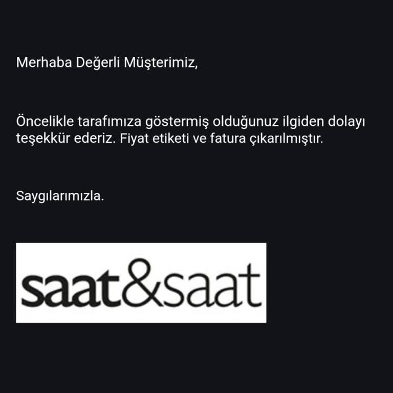 Saat & Saat Hediye Paketi Olan Kargoda Fatura