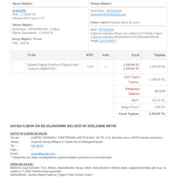 Kumtel Airfrey Çalışmıyor. Ürünün Arkasında Duranda Yok