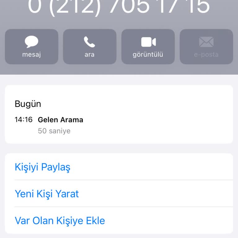 0212 705 17 15 Numara Beni Aradı 2127051715