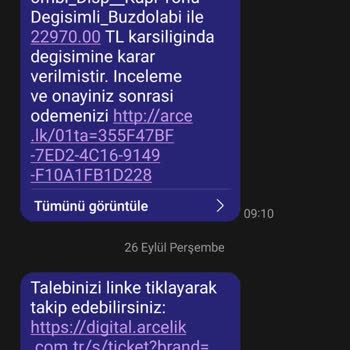 Arçelik Buzdolabı Gaz Kaçağı ve Ekstra Ücret Talepleri