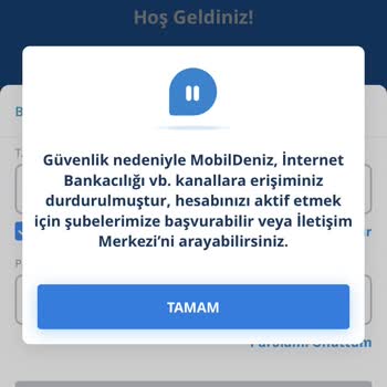 Denizbank Mobil Hizmeti Bloke