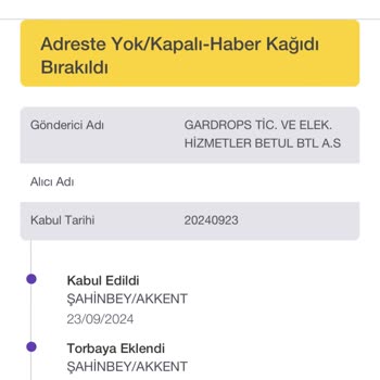 Gardrops İadem Kargo Şubesinden Alınmıyor Para İadem Yatmıyor
