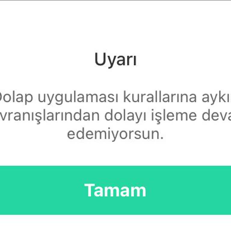 Dolap Uygulaması Hesabımı Kapattı