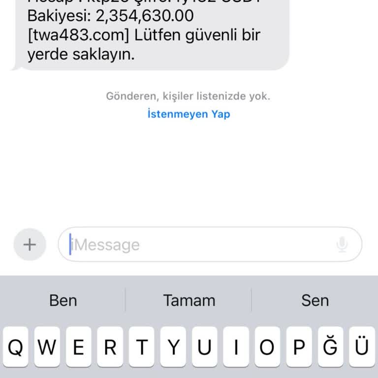 Twa483.com Finansal Hesabın Eklendi Mesajı!