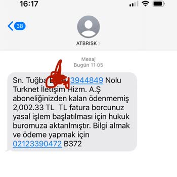 TurkNet Alınmayan Hizmete Kesilen Üstüne İcraya Verilen Fatura