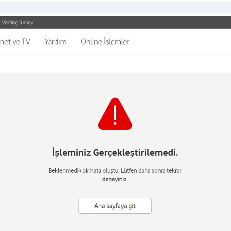 Vodafone İade İşleminde Sürekli Hata Alıyorum
