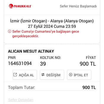 Obilet Ücreti Aldı Ama Biletimi Vermedi
