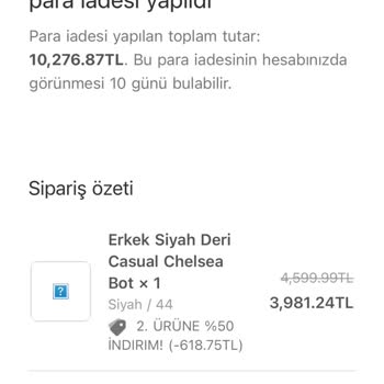 Derimod Ücret İadesini Gerçekleştirmedi!