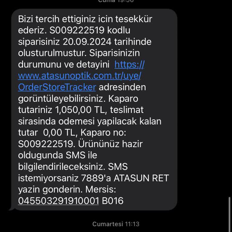 Atasun Optik Yanlış Bilgilendirmesi... Gözlüklerim Belirtilen...