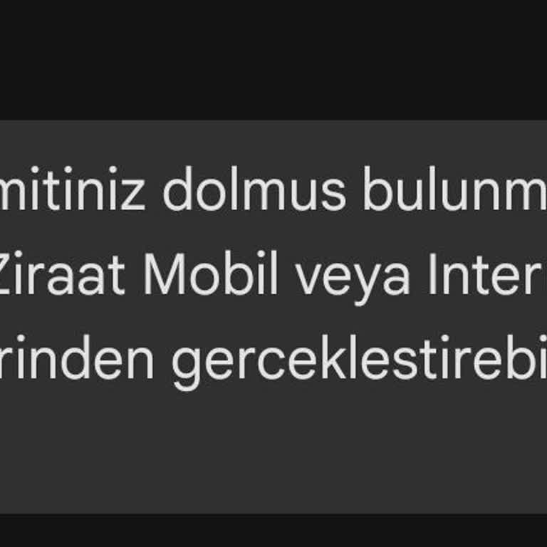 Ziraat Bankası 4747 Limit Sorunu