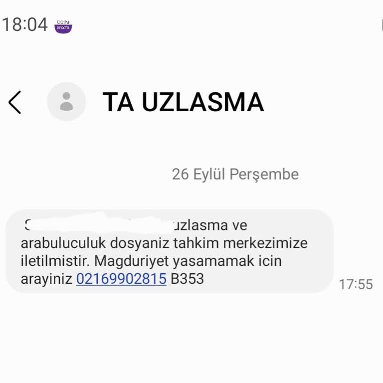 TA UZLASMA (SMS) Ta Uzlaşma - Şikayet Var