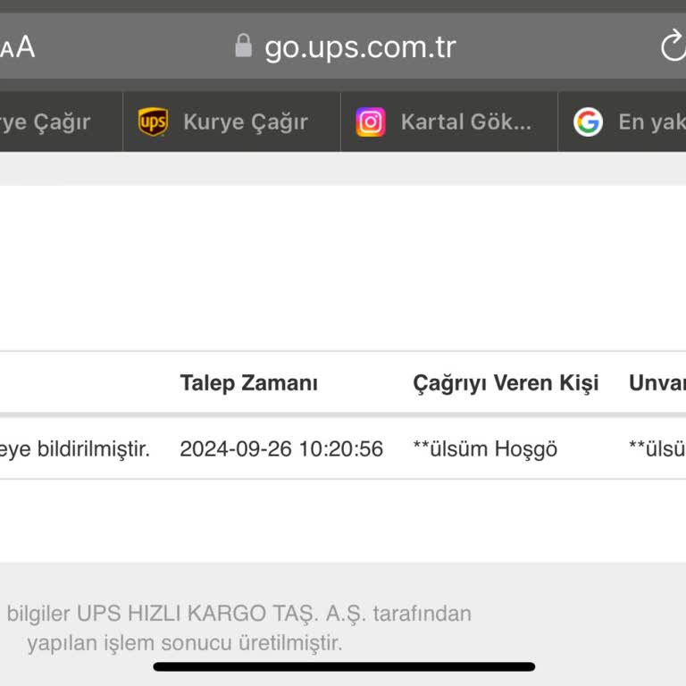 UPS Türkiye Randevulu Kargo Teslimatında Gecikme
