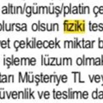 Kuveyt Türk Fiziki Olarak Altın Teslim Etmemesi