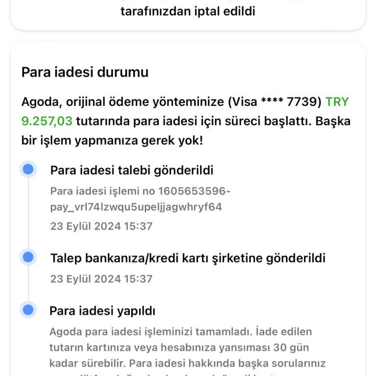 Agoda.com Otel Rezervasyonu İade İşlemleri