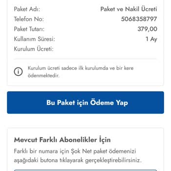 Şok Net İnternet Fazla Ücret Talebi