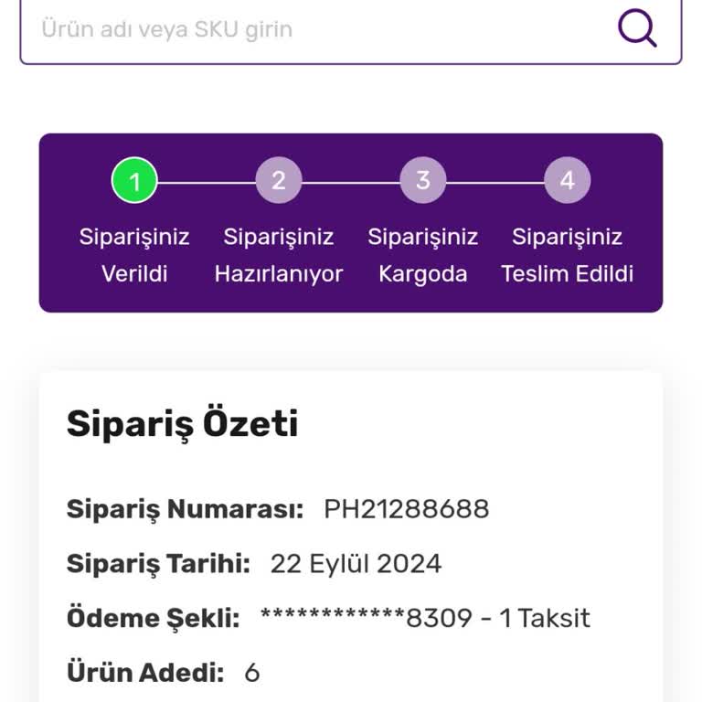 Gratis Sipariş Kargoya Henüz Verilmedi