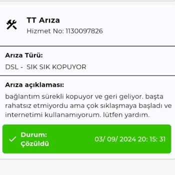 Kablo TV DSL Bağlantım Sürekli Kopuyor