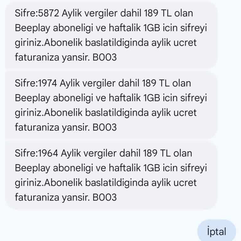 Mobil Ödeme Kapalıyken Gelen Ücretli Mesajlar