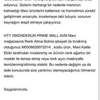 Mavi Jeans Firması Sorunlu Ürünü Kabul Etmedi