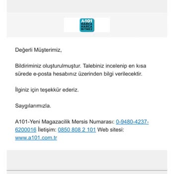 A101 İade Sorununun Çözülmemesi