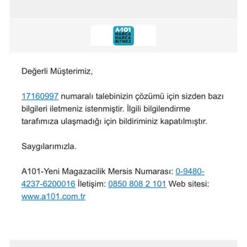A101 İade Sorununun Çözülmemesi