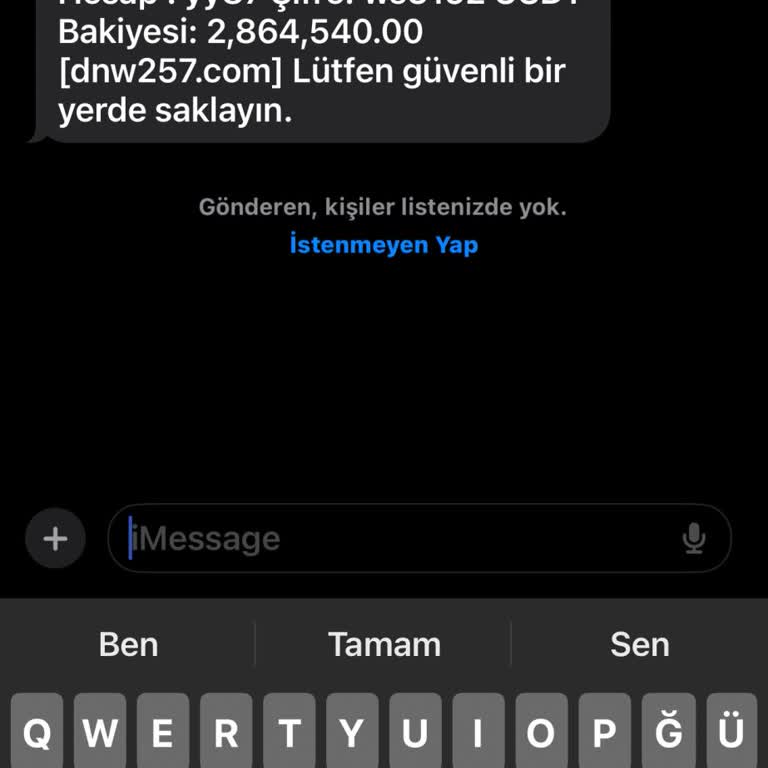 BTK Bilinmeyen Adresten Gelen Şüpheli Mesaj