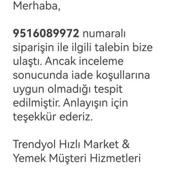 Trendyol Yemek Ve Adıyaman Çiğ Köfte Talebim Reddedildi