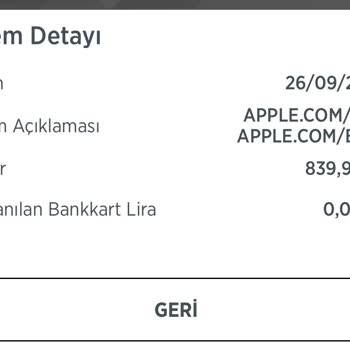 Apple.com/Bıll Para Kesintisi