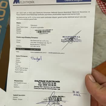 Onvo Yetkili Servisin Ürünü Teslim Edemeyişi