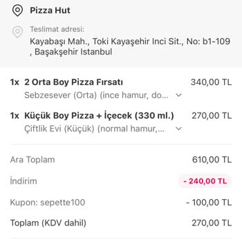 Yemek Sepeti Sipariş İptal