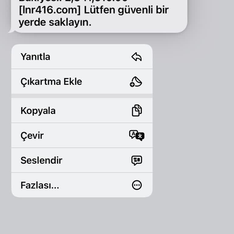 Yanıltma Amaçlı Mesaj