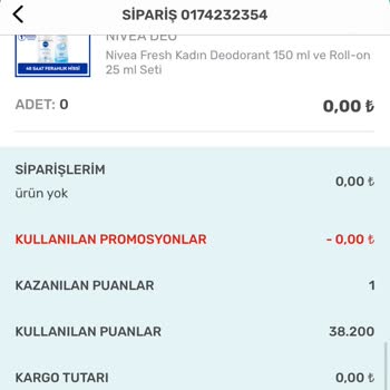 Watsons Puan Sipariş İptal Etme